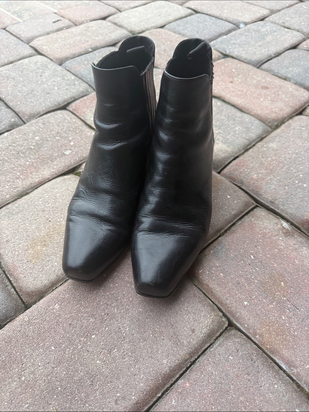 Donald J. Pliner Black Leather Pointed Ankle Booties